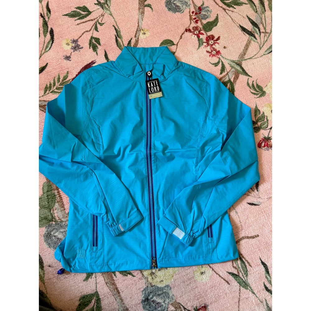 KATE LORD Lightweight Zip Up Jacket Aqua Blue Athletic Activewear Women OS